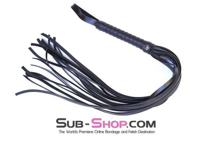7838DL 28 Black Leatherette Flogger Whip Idea Mens Underwear