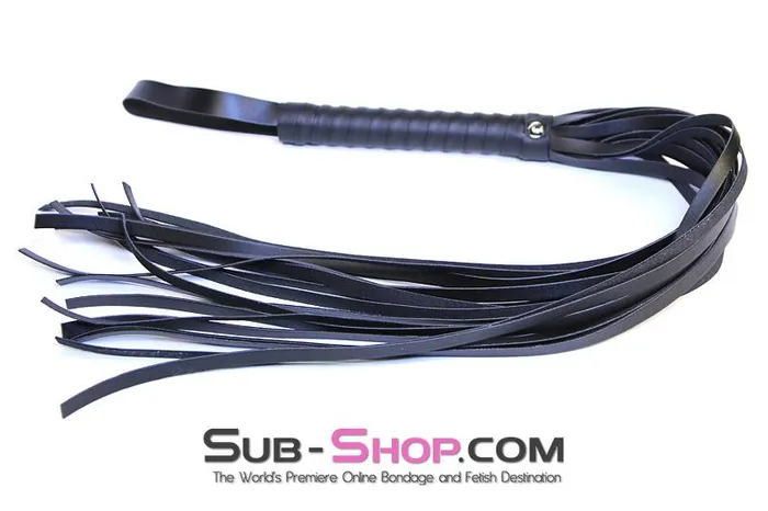 7838DL 28 Black Leatherette Flogger Whip Idea Mens Underwear