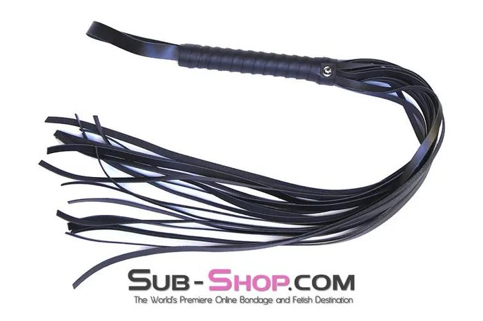7838DL 28 Black Leatherette Flogger Whip Idea Mens Underwear