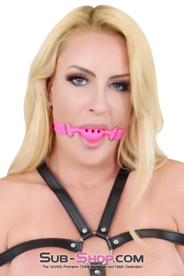 9805M Small Pink Silicone Locking Breather Ball Gag LAST CHANCE Final Closeout Moonwell Male Sex Toys