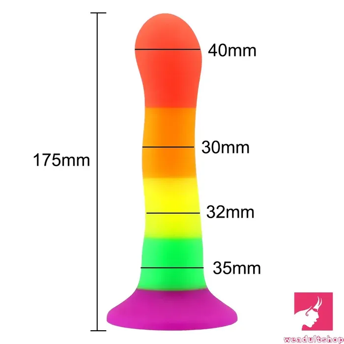 Anal 689in Colorful Silicone Soft Rainbow Dildo For Anal Vaginal Orgasm Weadultshop