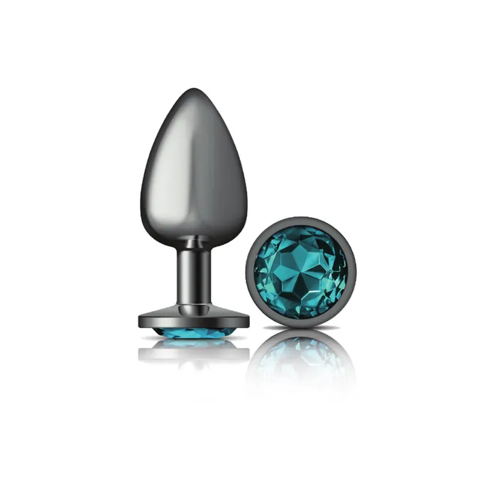 Anal Cheeky CharmsGunmetal Metal Butt Plug RoundTealLarge Viben