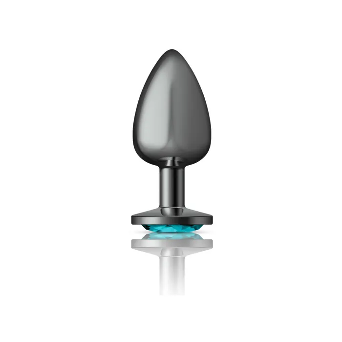 Anal Cheeky CharmsGunmetal Metal Butt Plug RoundTealLarge Viben