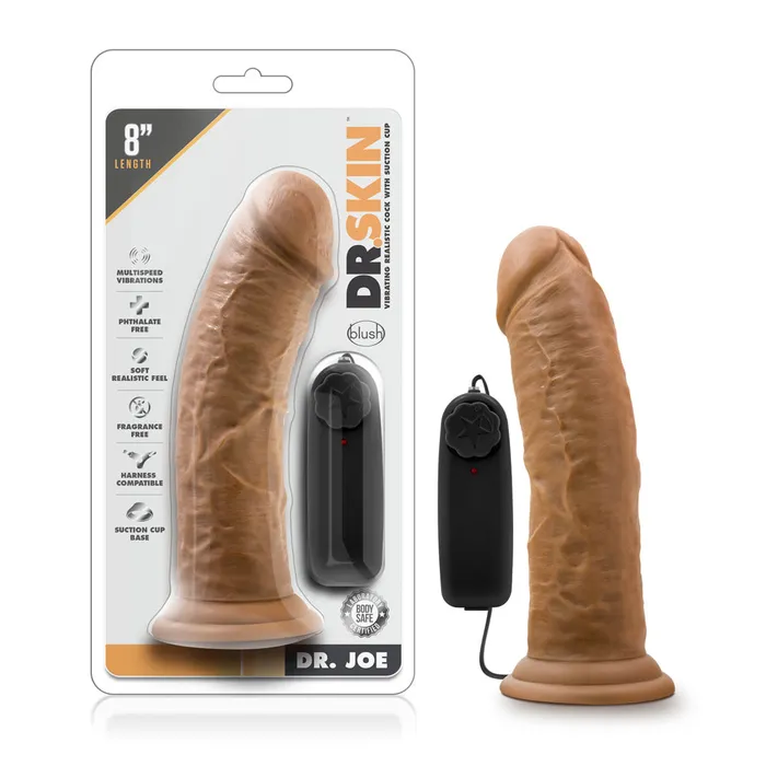 Anal Dr Joes 8Inch Vibrating Suction Base Dildo for Exciting Adventures Blush Novelties