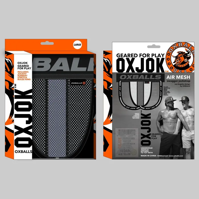 Anal OXJok Airmesh Upthrust SliderStrap Jock Tar Black Large