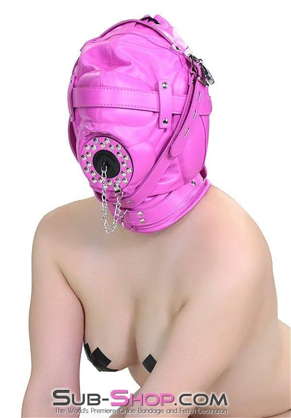 Anal Raysent 5762RS Hot Pink Put a Plug In It Locking Hood with Plug Gag
