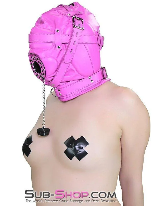 Anal Raysent 5762RS Hot Pink Put a Plug In It Locking Hood with Plug Gag