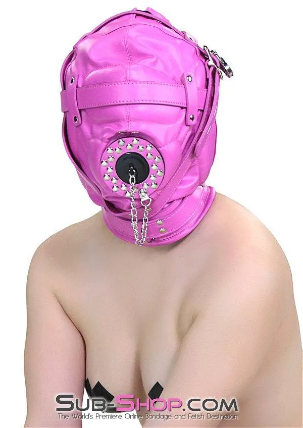 Anal Raysent 5762RS Hot Pink Put a Plug In It Locking Hood with Plug Gag