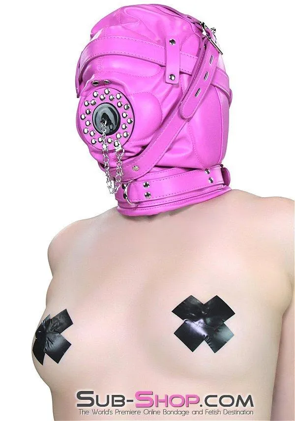 Anal Raysent 5762RS Hot Pink Put a Plug In It Locking Hood with Plug Gag