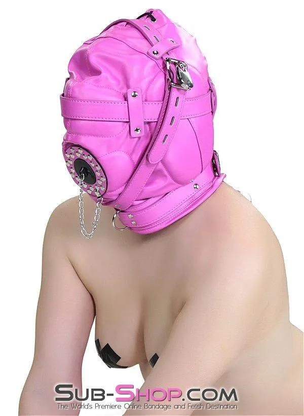 Anal Raysent 5762RS Hot Pink Put a Plug In It Locking Hood with Plug Gag