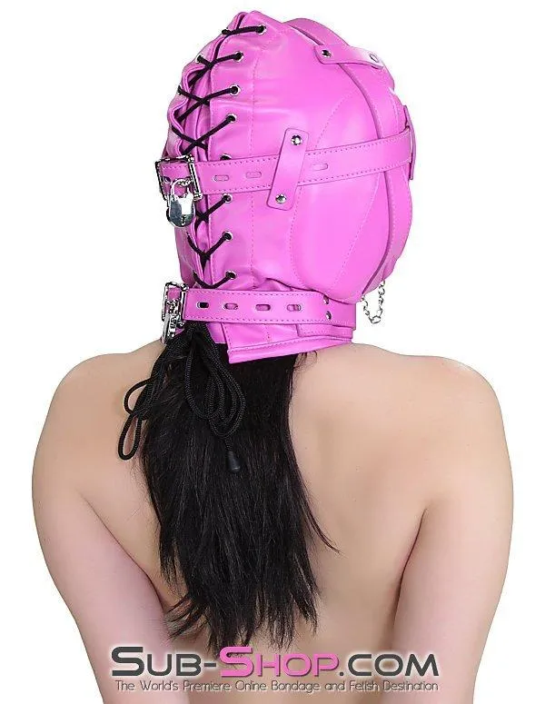 Anal Raysent 5762RS Hot Pink Put a Plug In It Locking Hood with Plug Gag