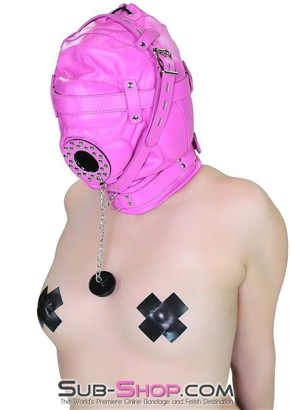 Anal Raysent 5762RS Hot Pink Put a Plug In It Locking Hood with Plug Gag