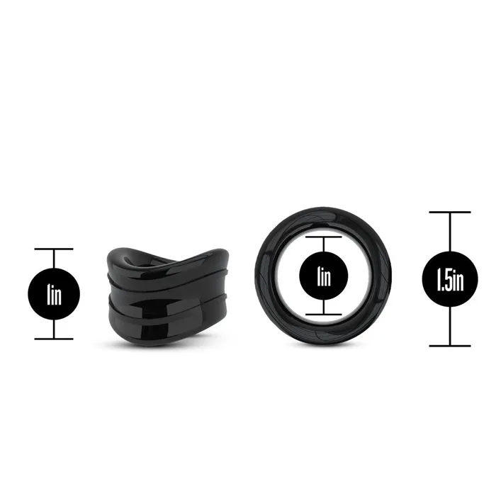 Blush Anal Stay Hard Beef Ball Stretcher Snug 1 Inch Diameter Black