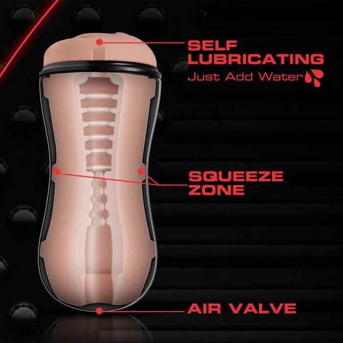 Blush Male Sex Toys M for Men Soft and Wet Pussy With Pleasure Ridges and Orbs Self Lubricating Stroker Cup Vanilla