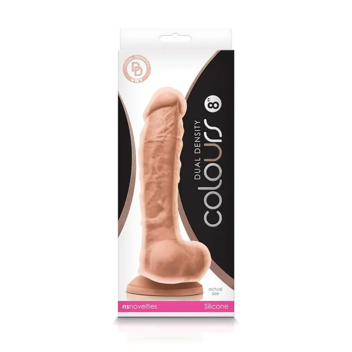 Colours Dual Density 8 Dildo White nsnovelties Dildos