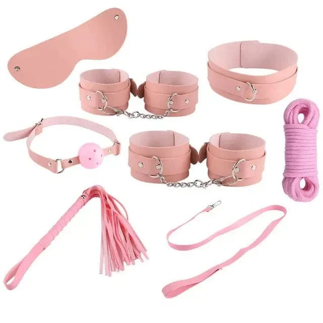 Couples 7945DL Captured Damsel Pink 8 Pc Bondage Fantasy Kit MEGA Deal Idea