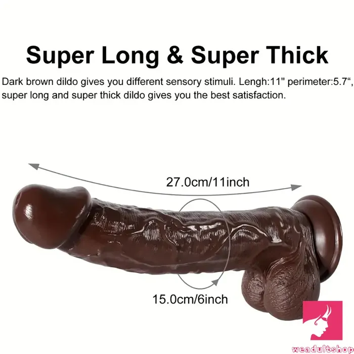 Dildos 11in Big Ebony Silicone Soft Dildo Adult Sex Toy For Female Male Sex Weadultshop