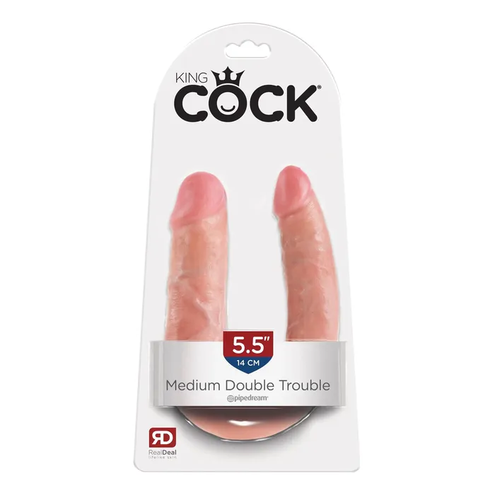 Dildos Pipedream King Cock Double Trouble Medium Flesh Dildos Pipedream King Cock Double Trouble Medium Flesh