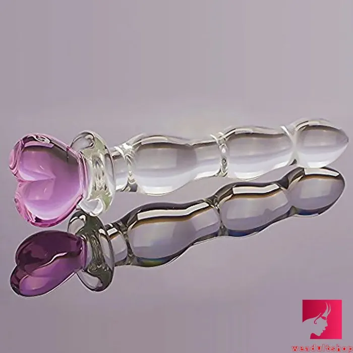 Dildos Weadultshop 827in Cute Heart Design Head Glass Wand Dildo For G Spot