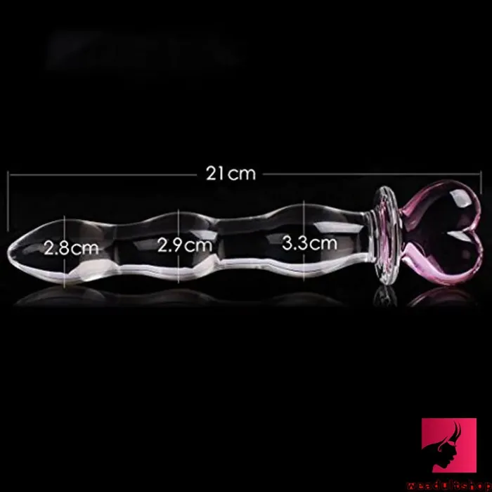 Dildos Weadultshop 827in Cute Heart Design Head Glass Wand Dildo For G Spot