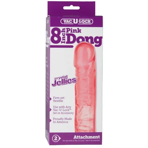 Doc Johnson Dildos Crystal Jellies 8Inch Dong for VacULock Adventures
