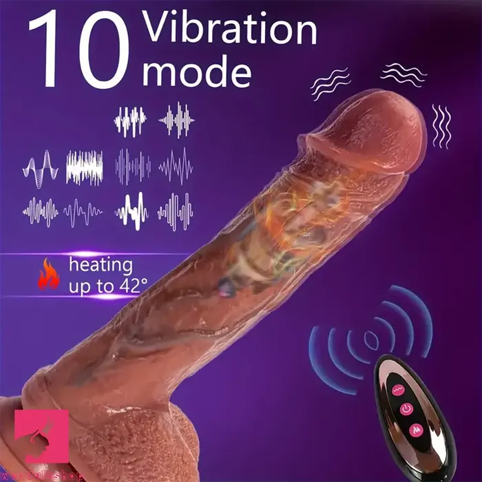 Female Sex Toys 9in Soft Vibrating Thrusting Heating Big Lifelike Auto Electric Dildo Weadultshop