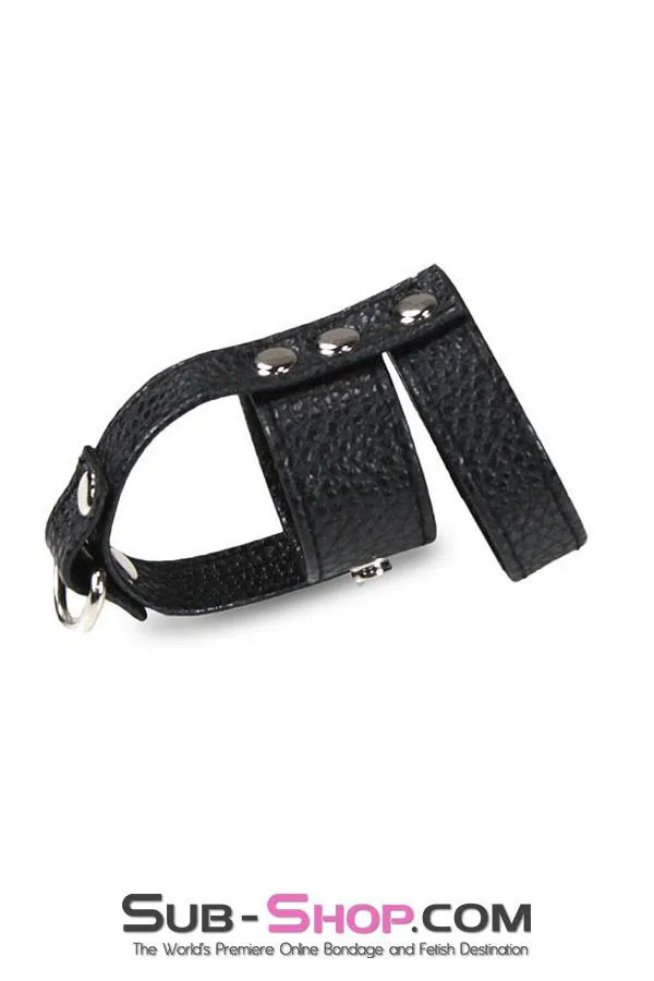 HSY Male Sex Toys 3786HS Leather Ball Stretcher with Cock Ring