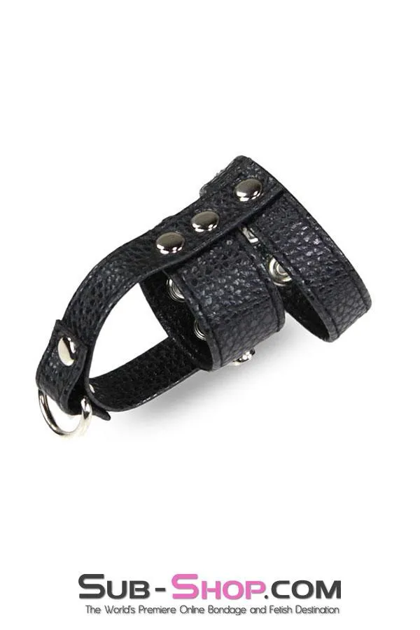 HSY Male Sex Toys 3786HS Leather Ball Stretcher with Cock Ring