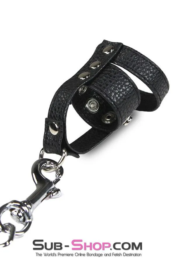 HSY Male Sex Toys 3786HS Leather Ball Stretcher with Cock Ring