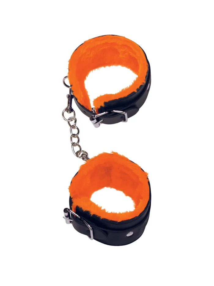 Icon Brands Male Sex Toys Playful Orange Ankle and Wrist Restraints with FauxFur Comfort Icon Brands Male Sex Toys Playful Orange Ankle and Wrist Restraints with FauxFur Comfort
