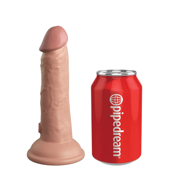King Cock Elite 6 Inch Vibrating Silicone Dual Silicone Dual Density Cock Light Pipedream Dildos