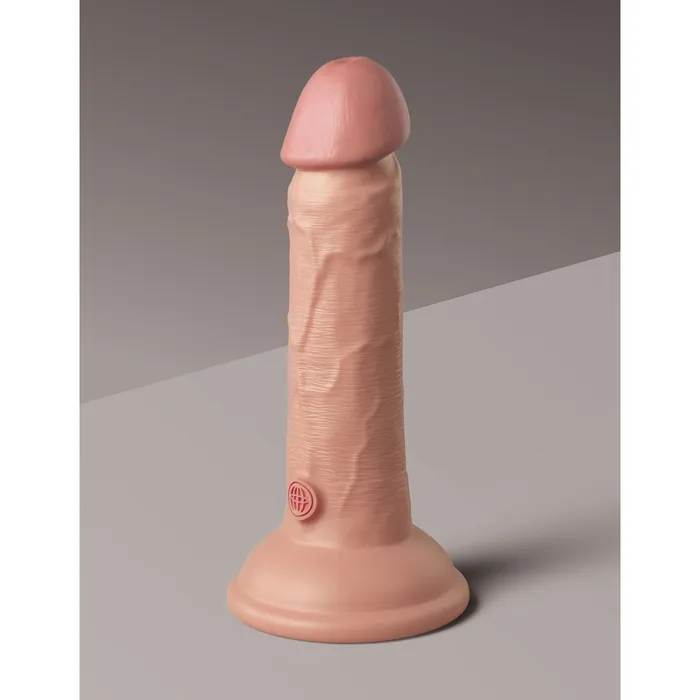 King Cock Elite 6 Inch Vibrating Silicone Dual Silicone Dual Density Cock Light Pipedream Dildos