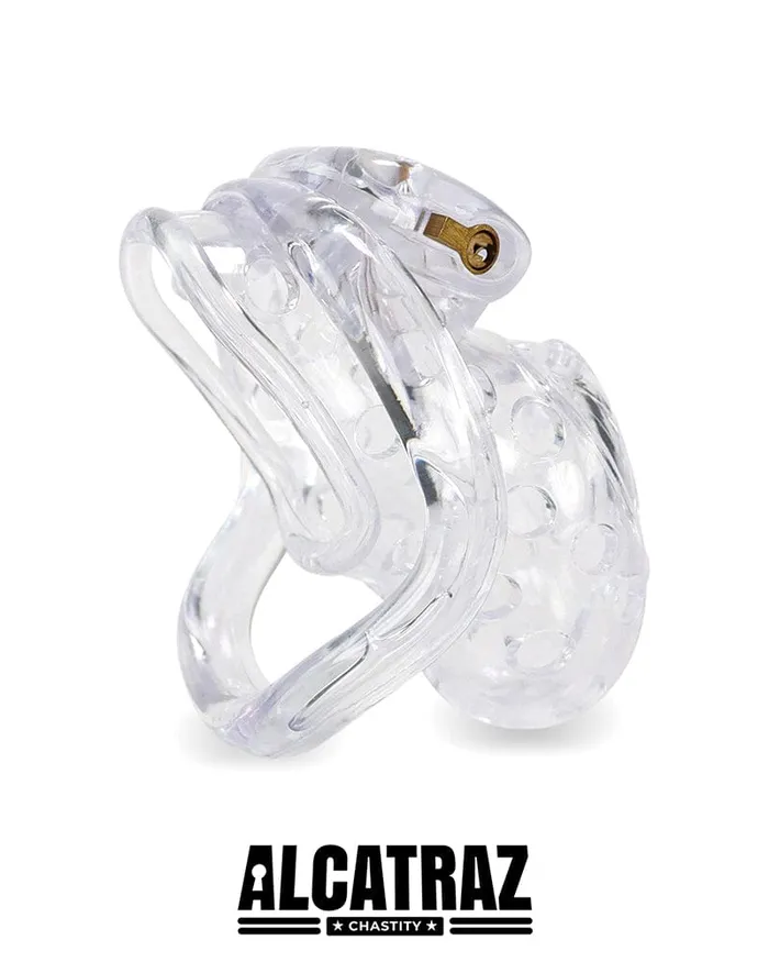 Male Sex Toys 1460ARSIS Sissy Boy Toy Clear Short High Security Pin Tumbler Locking Cock Cage Chastity Aria