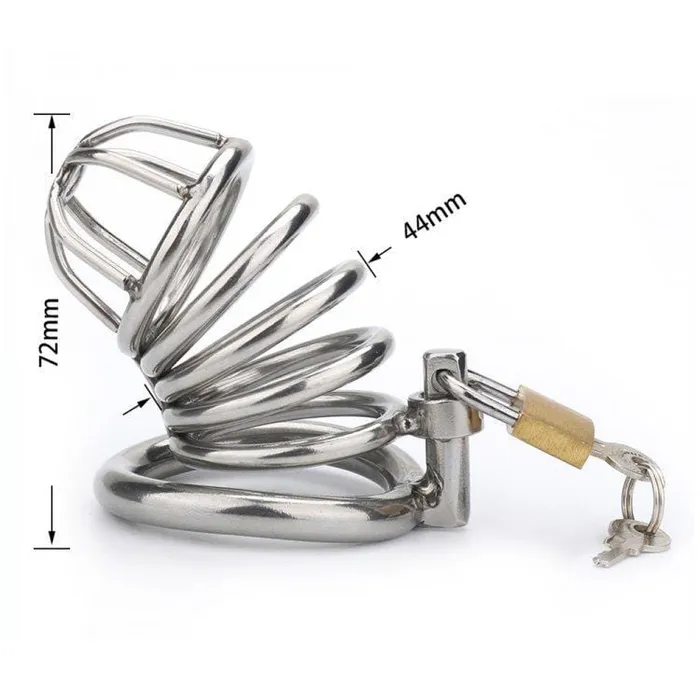 Male Sex Toys 3749M Cock Blocker Locking Steel Tease and Torment Chastity Cock Cage Moonwell
