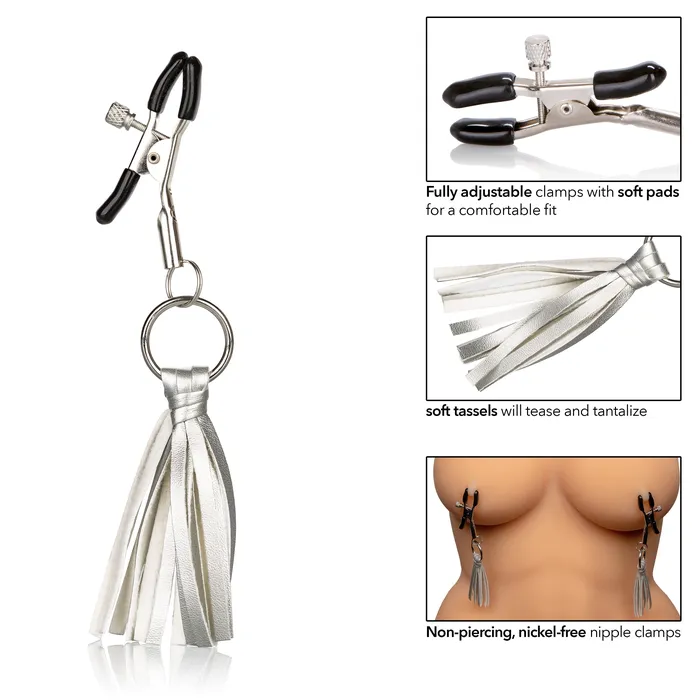 Male Sex Toys Calexotics Fun Tassel Nipple Clamps for Exciting and Comfortable Adventures