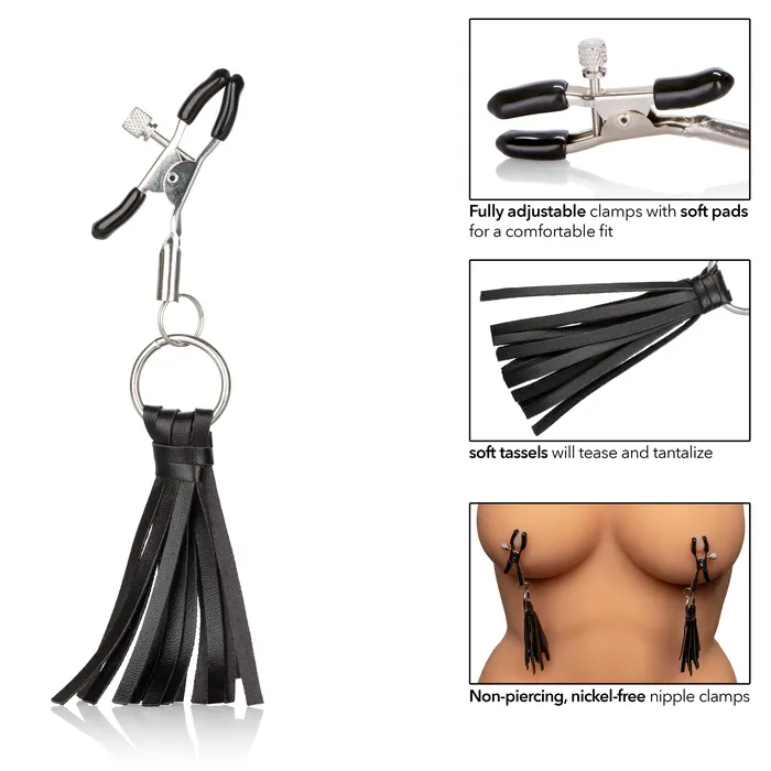 Male Sex Toys Calexotics Fun Tassel Nipple Clamps for Exciting and Comfortable Adventures