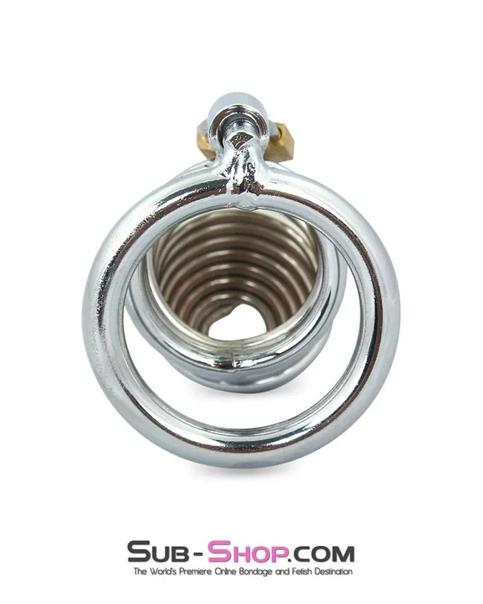 Male Sex Toys Moonwell 7902M Curved Spiral Steel Chastity Tease and Torment Cock Cage