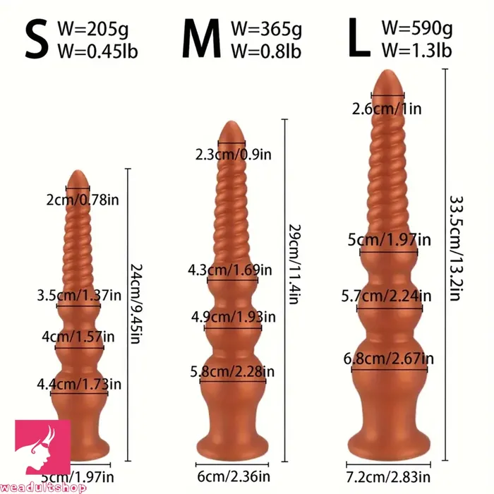 Male Sex Toys Weadultshop 945in 114in 132in Big Silicone Soft Anal Plug Dildo With Butt Beads