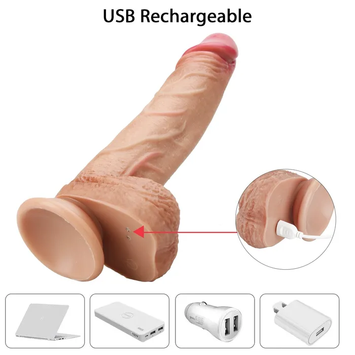 mysite Thrusting Vibrating Silicone moving Dildo Female Sex Toys