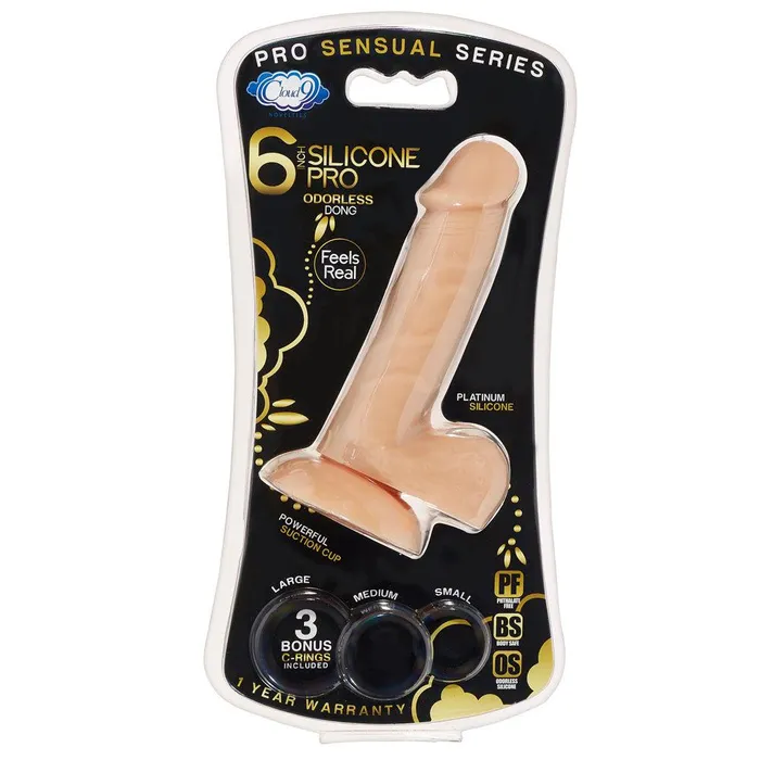 Pro Sensual Premium Silicone 6 Inch Dong With 3 Cockrings Flesh Cloud 9 Novelties Dildos Pro Sensual Premium Silicone 6 Inch Dong With 3 Cockrings Flesh Cloud 9 Novelties Dildos