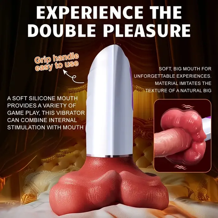 3 In 1 Big Mouth Thrusting heating Dildo Machine With Suction Cup Remote Control Lurevibe Female Sex Toys