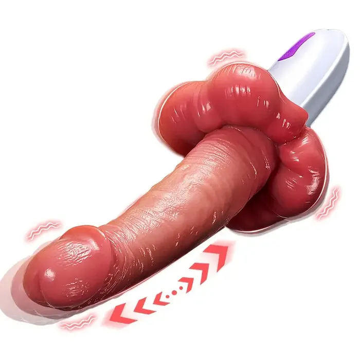 3 In 1 Big Mouth Thrusting heating Dildo Machine With Suction Cup Remote Control Lurevibe Female Sex Toys