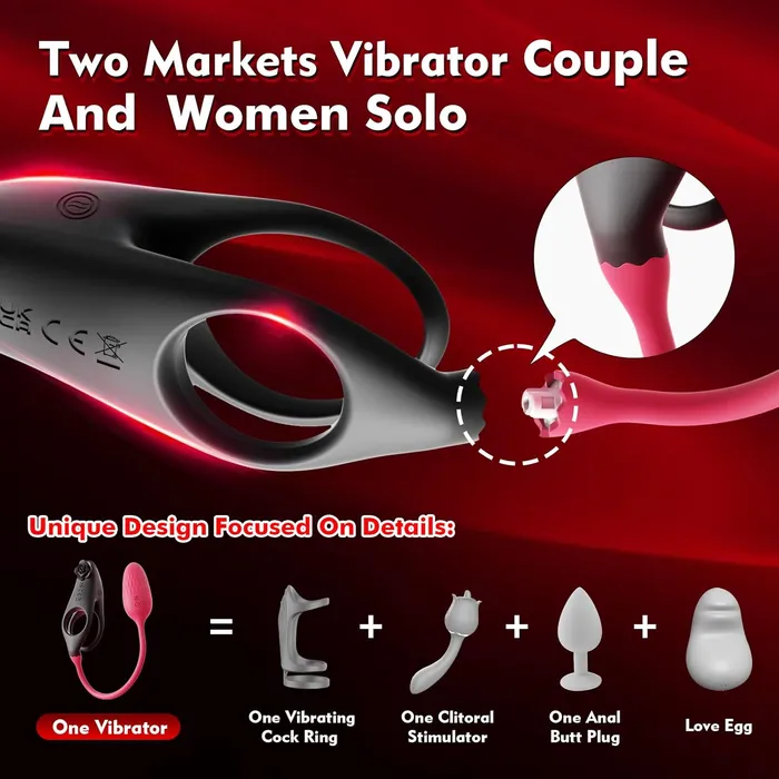 Detachable Design Vibrating Cock Penis Ring With Anal Plug for Couple Lurevibe Male Sex Toys