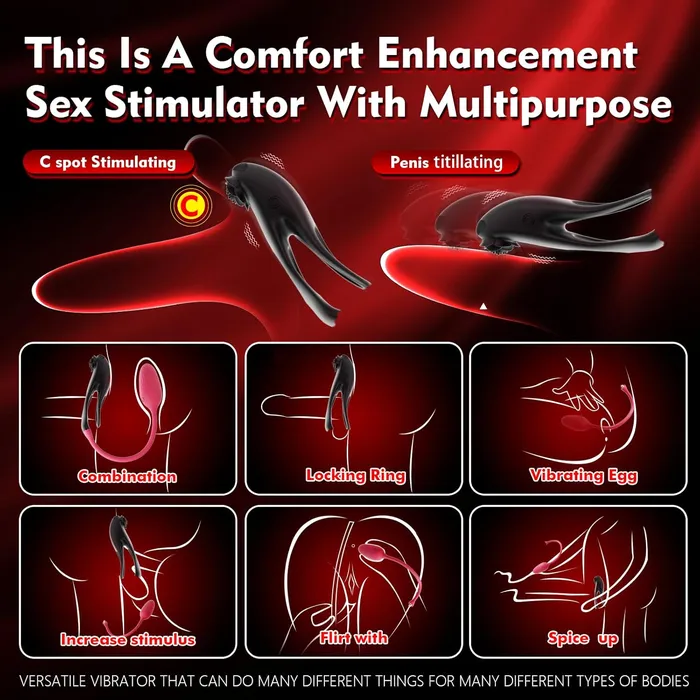 Detachable Design Vibrating Cock Penis Ring With Anal Plug for Couple Lurevibe Male Sex Toys