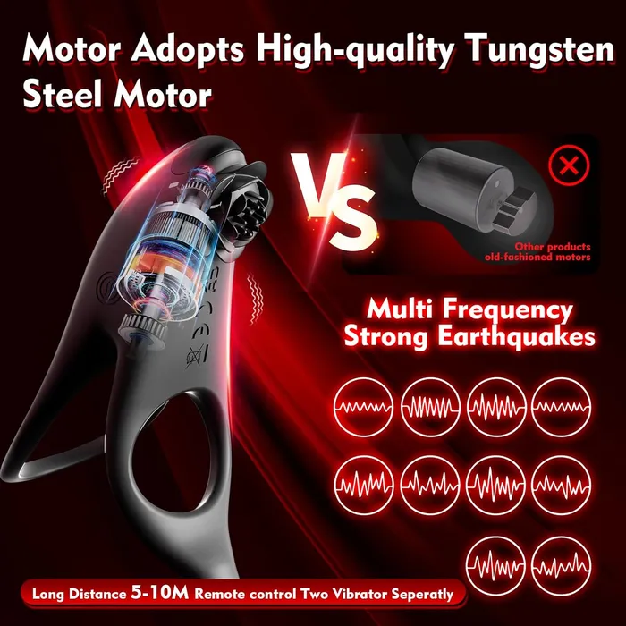 Detachable Design Vibrating Cock Penis Ring With Anal Plug for Couple Lurevibe Male Sex Toys
