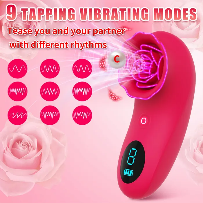Female Sex Toys Lurevibe Rose Sex Toy Mini Vibrator for Womens Tapping Vibrating sex toy
