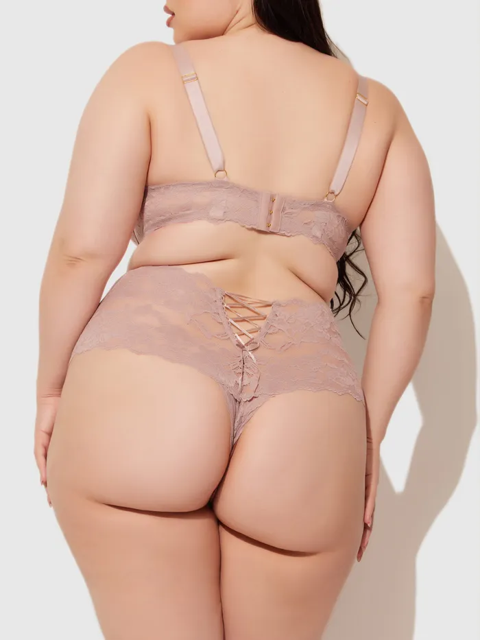Fredericks Of Hollywood Mabel Crotchless Lace Up Back Cheeky Couples