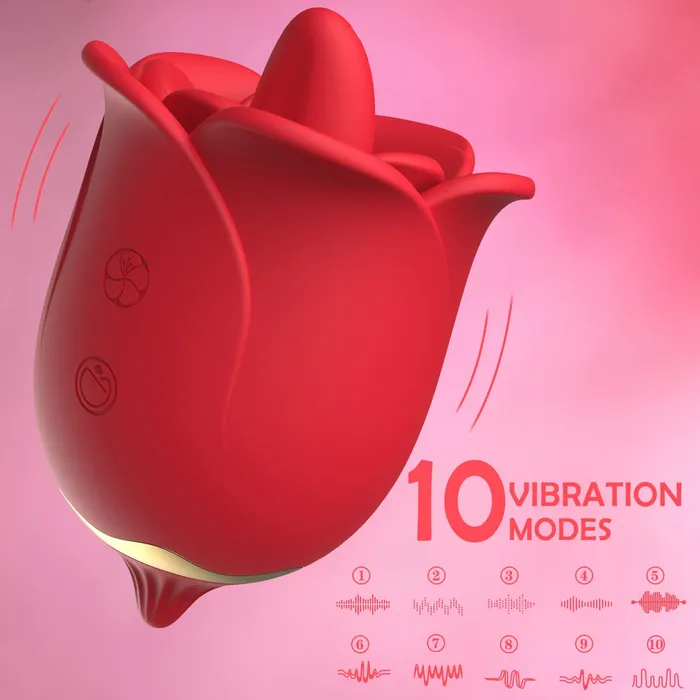 Lurevibe Female Sex Toys Lurevibe Rose Toys Nipples Clitorals Stimulator With Tongue For Women