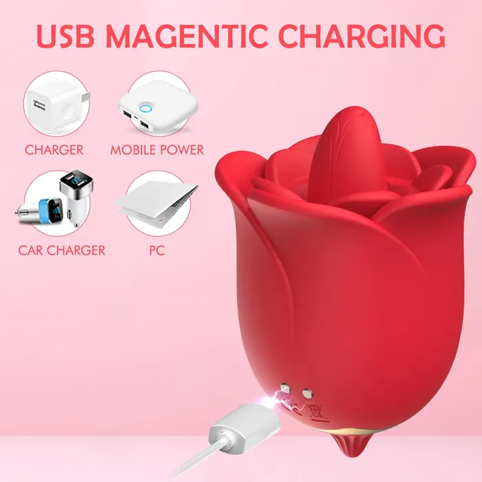 Lurevibe Female Sex Toys Lurevibe Rose Toys Nipples Clitorals Stimulator With Tongue For Women