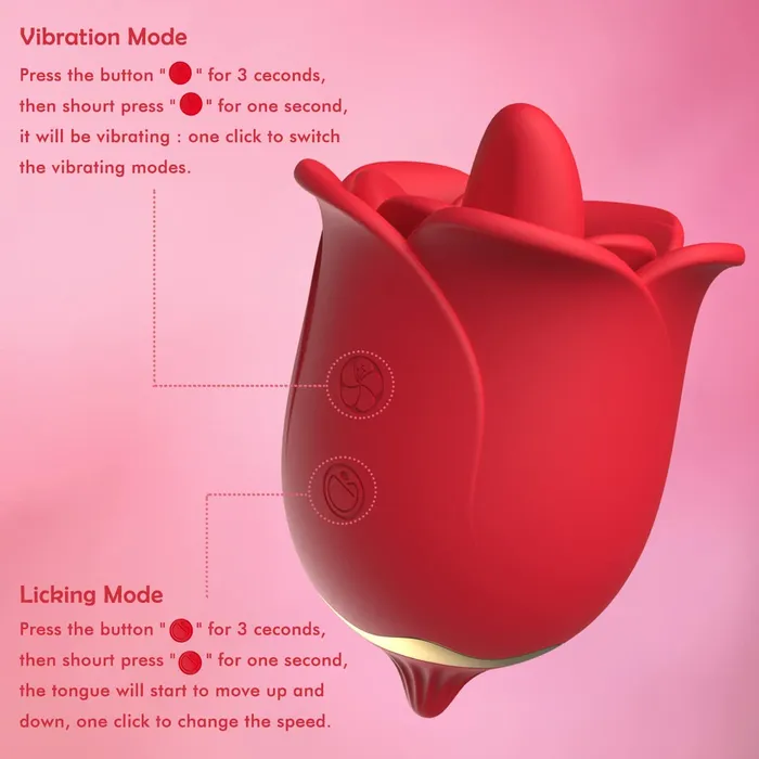 Lurevibe Female Sex Toys Lurevibe Rose Toys Nipples Clitorals Stimulator With Tongue For Women